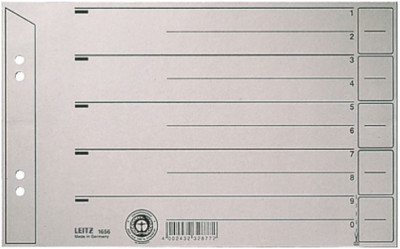 LEITZ intercalaires, format A5, carton solide 200g/m2, gris