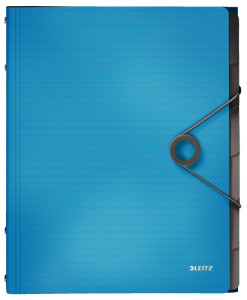 LEITZ portefeuille de commandes solide, A4, PP, 6 compartiments, bleu clair