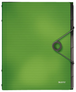LEITZ portefeuille de commandes solide, A4, PP, 6 compartiments, vert clair