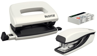LEITZ kit mini agrafeuse et perforateur Nexxt WOW, blanc
