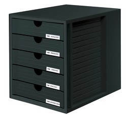 HAN Module de classement 5 tiroirs couleur noir