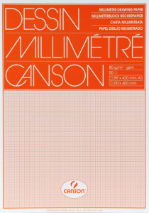 CANSON papier millimétré, 650 x 500 mm, 100 g/m2,