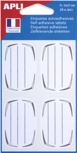 agipa Etiquettes pour livre, blanc/bleu, 33 x 53 mm, lignées