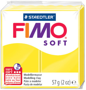 FIMO Pâte à modeler SOFT, à cuire, jaune soleil, 57 g