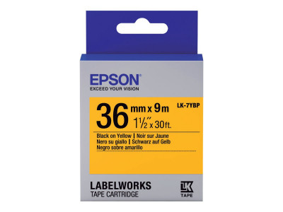 Epson : TAPE - LK7YBP PASTEL BLK/ YELL 36/9