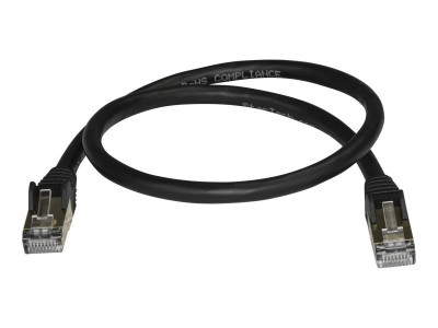 Startech : 0.5M CAT6A PATCH cable BLACK CAT 6A NETWORK cable - STP