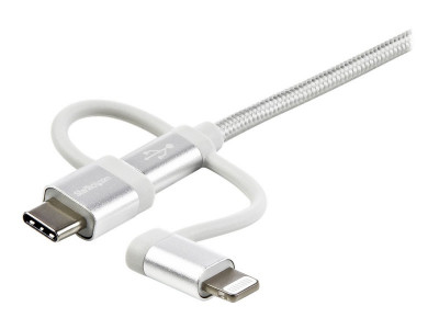 Startech : 1M 3 1 CHARGER - LIGHTNING USB C OR MICRO-USB - BRAIDED