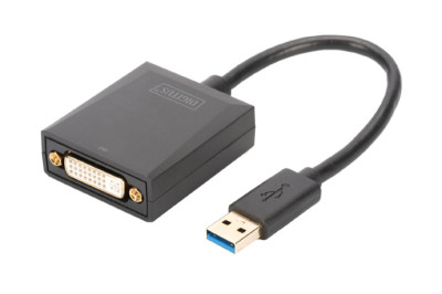 DIGITUS adaptateur graphique USB 3.0  - DVI, USB à DVI,noir