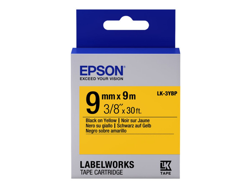 Epson : TAPE - LK3YBP PASTEL BLK/ YELL 9/9