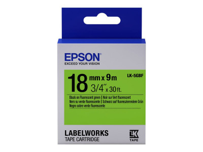 Epson : TAPE - LK5GBF FLUOR BLK/ GREEN 18/9