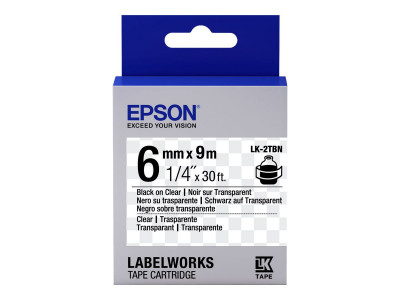 Epson : TAPE - LK2TBN CLEAR BLK/ CLEAR 6/9