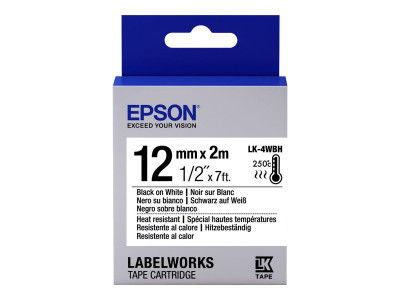 Epson : TAPE - LK4WBH HEAT RESIST BLK/ WH 12/2
