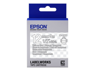 Epson : TAPE - LK4TWN CLEAR WHITE/ CLEAR 12/9