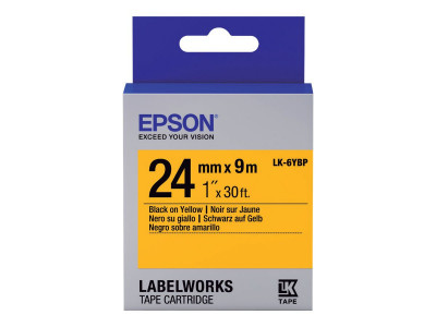 Epson : TAPE - LK6YBP PASTEL BLK/ YELL 24/9