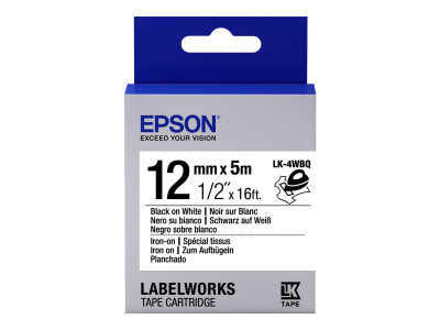 Epson : TAPE - LK4WBQ IRON ON BLK/ WH 12/5