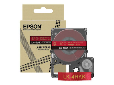 Epson : cartouche ruban SATIN LK-4RKK GOLD/RED 12MM (5M)