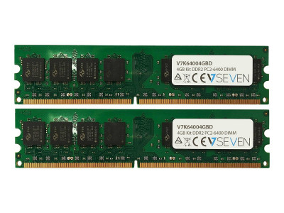 V7 : 2X2GB kit DDR2 800MHZ CL6 DIMM PC2-6400 1.8V