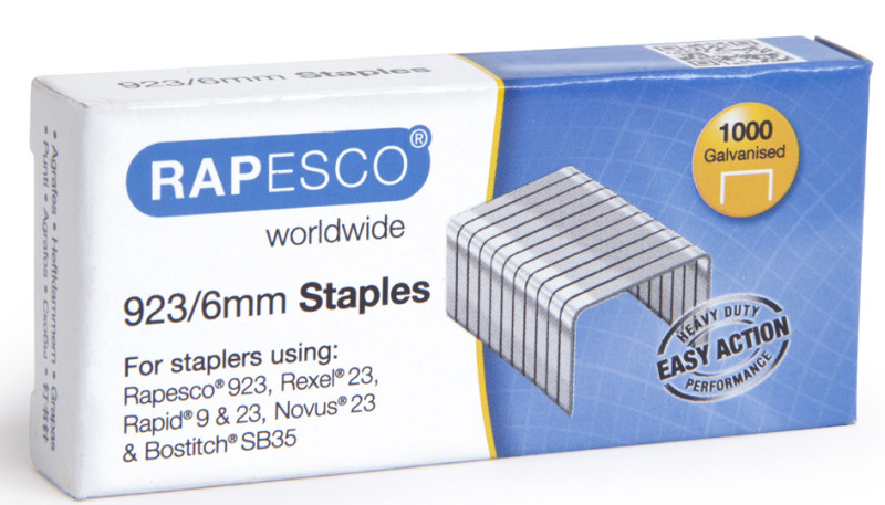 agrafes Rapesco 923/20, zinc 1000