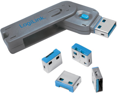 LogiLink Verrou de sécurité USB, 1 clé / 8 verrous