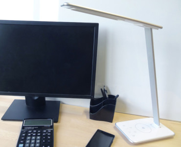 UNiLUX Lampe de bureau LED JAZZ, blanc / gris métallique