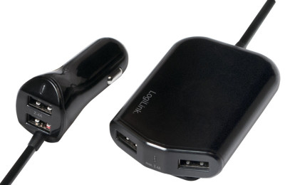 LogiLink Chargeur allume-ciagre USB pour sièges avant &