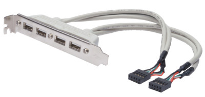 ASSMANN USB 2.0 Slotblech, 4 x port USB, 0,25 m