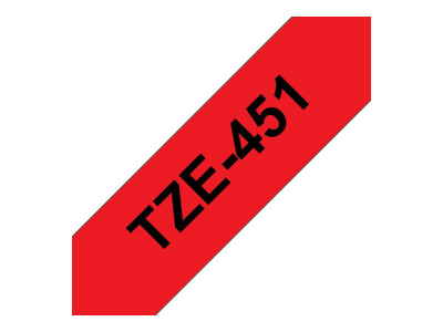 Brother TZE-451 ruban laminé P-Touch 24mm 8M Noir sur Rouge