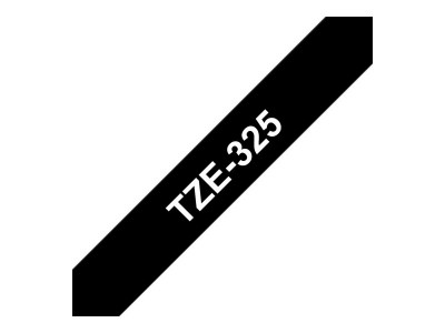 Brother TZE-325 ruban laminé P-Touch 9mm 8M Blanc sur Noir