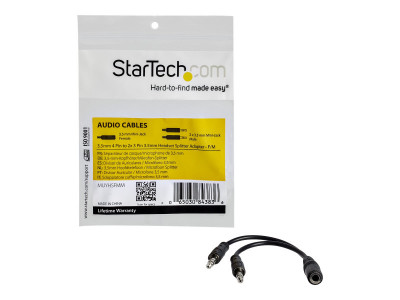 Startech : 3.5MM 4 PIN TO 2X 3 PIN 3.5MM HEADSET SPLITTER ADAPTER - F/M