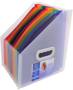 EXACOMPTA Fan Magazine rack cristal, 12 compartiments, de couleur