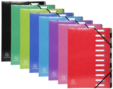 EXACOMPTA portefeuille de commandes Iderama, 12 compartiments, couleurs assorties