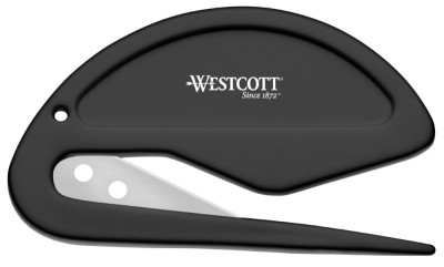 ouvre-lettres Westcott, forme moderne, lame en métal, noir