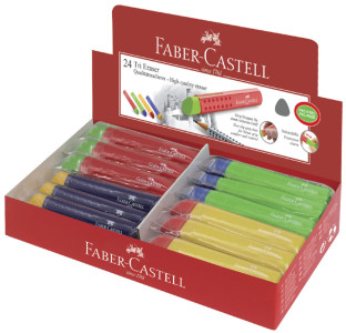 Faber-Castell gomme plastique TRI, couleurs assorties