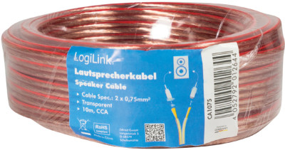 câble de haut-parleurs LogiLink, 2 x 0,75 mm² 50 m