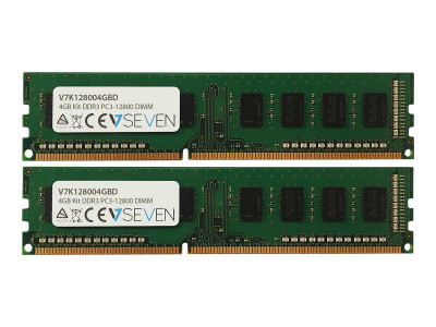 V7 : 2X2GB kit DDR3 1600MHZ CL11 NON ECC DIMM PC3-12800 1.5V