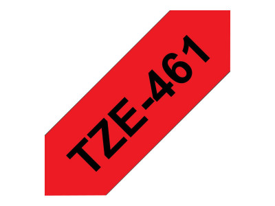 Brother TZE-461 ruban laminé P-Touch Noir sur Rouge 36mm 8M