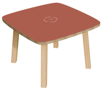 Table Paperflow WOODY, en bois massif, rouge