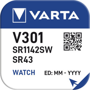 VARTA Pile oxyde d'argent pour montres, V395 (SR57), 1,55 V