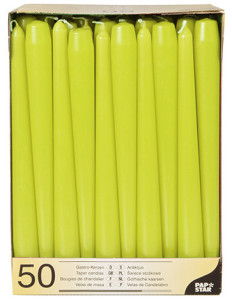 PAPSTAR Bougie de chandelier, 22 mm, pack de 50, vert citron