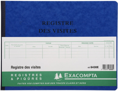 EXACOMPTA Registre des Visites, 250 x 320 mm, 80 pages