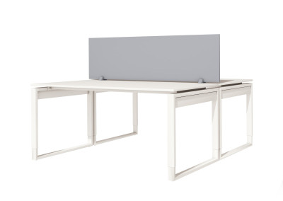 Kerkmann Séparateur de table (L) 1600 x (p) 16 x (H) 450 mm, blanc