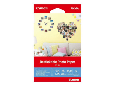 Canon : RP-101 4X6 5 SHEETS RESTICKABLE Photo papier
