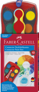 Faber-Castell Deckfarbkasten CONNECTOR, 12 couleurs, bleu