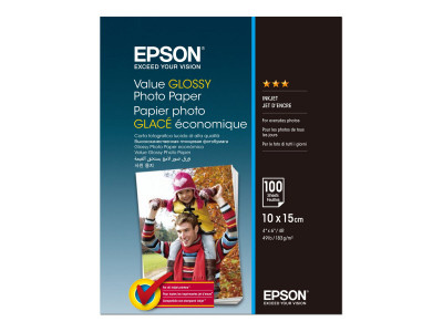 Epson : VALUE GLOSSY Photo papier 10x15CM 100 feuilles