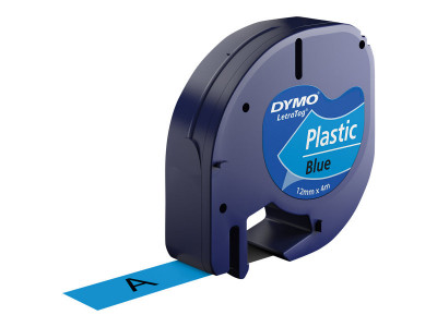 Dymo : LETRATAG tape PLAST BLUE pour R