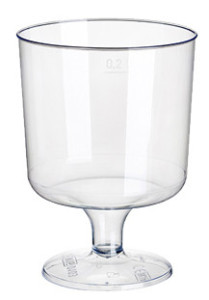 verre à vin en plastique PAPSTAR, 0,2 l, claire