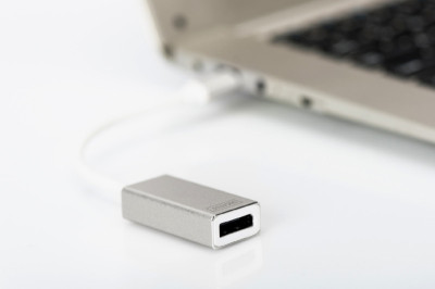 DIGITUS Câble adaptateur, DisplayPort - USB-C, blanc, 20 cm