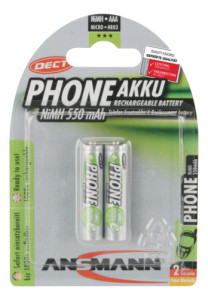 ANSMANN Batterie NiMH, maxE Micro AAA, 550 mAh, blister de 2
