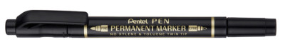 Pentel Marqueur permanent Pen, double pointe, bleu