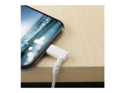 Startech : 1M ANGLED LIGHTNING TO USB CABLE-APPLE MFI CERTIFIED-WHITE